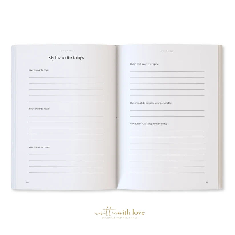 Baby Memory Book with Keepsake Box – Oatmeal Linen