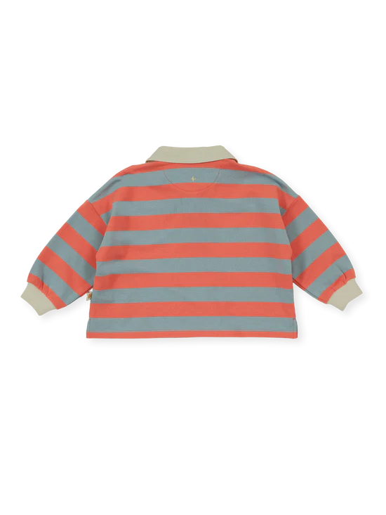 Rugby Stripe Terry Sweat Top Orange