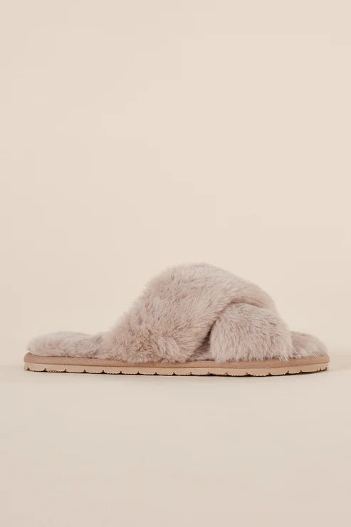 Gingerlilly Milan Plush Slipper | Beige