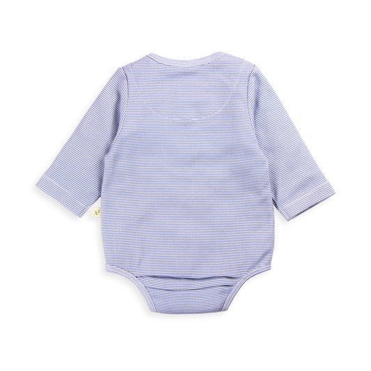 Indigo Stripes Long Sleeve Henley Bodysuit