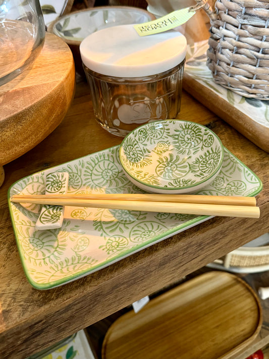 Green Leaf Japanese Serving Set