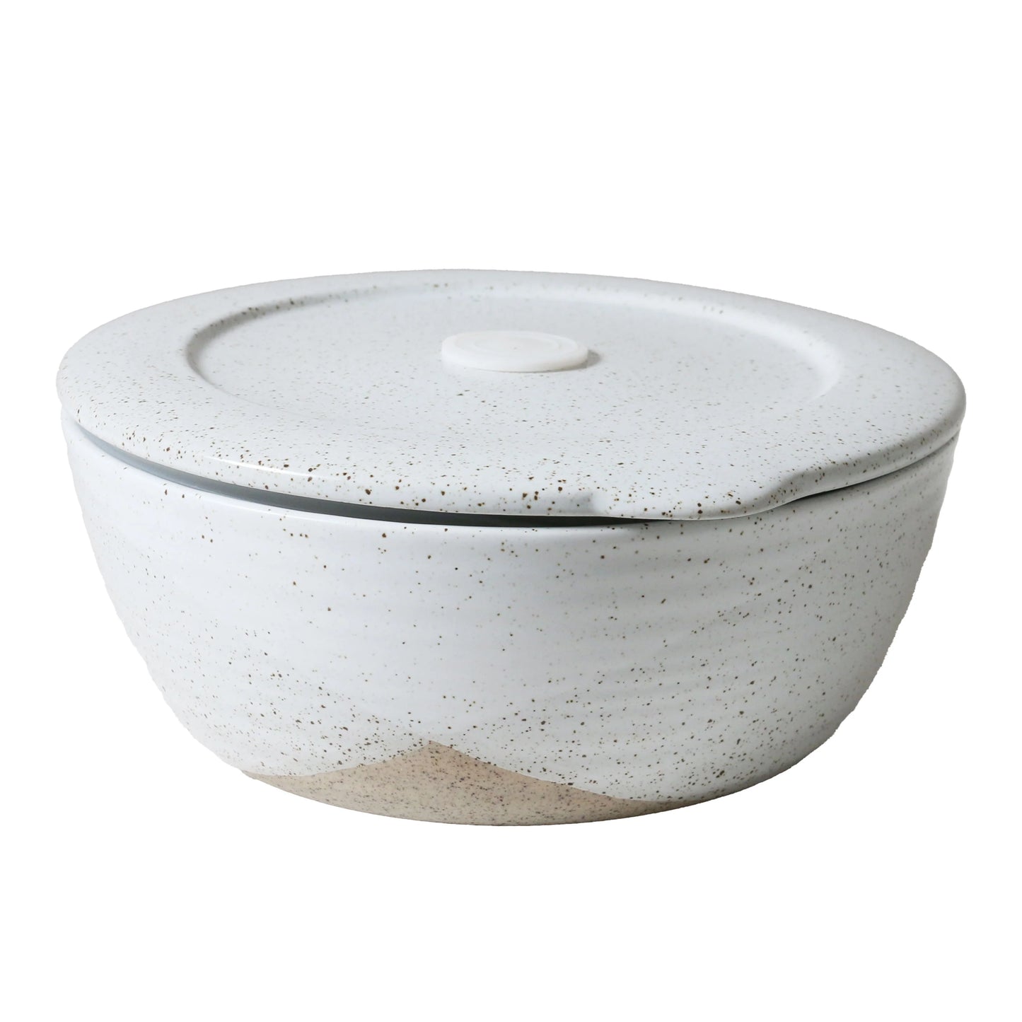 1 Litre Container with Lid- White Speckle