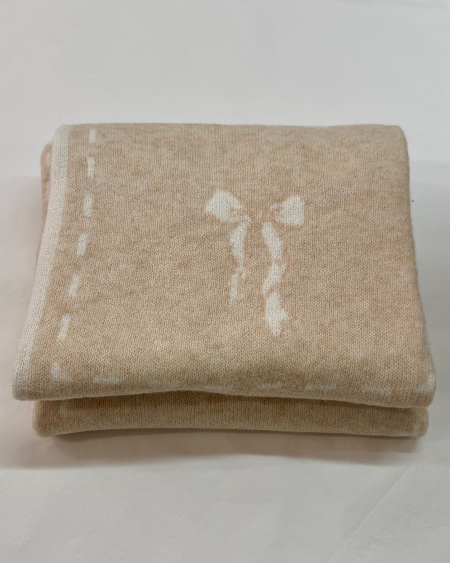 Blush Pink Bow Knit Blanket