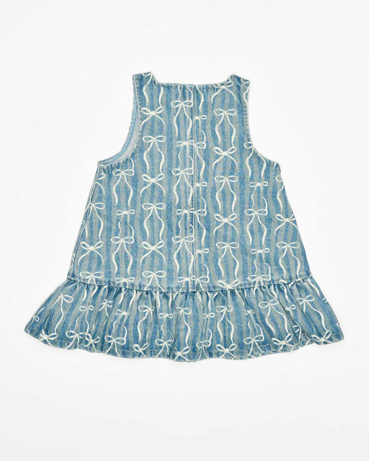 Walnut Arden Dress - Denim Bows