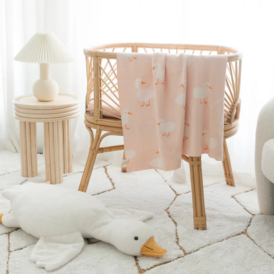 Pink Ducks Luxe Knit Blanket