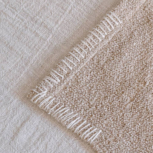 Zayra Placemat - Natural with Ivory Hand Stitch