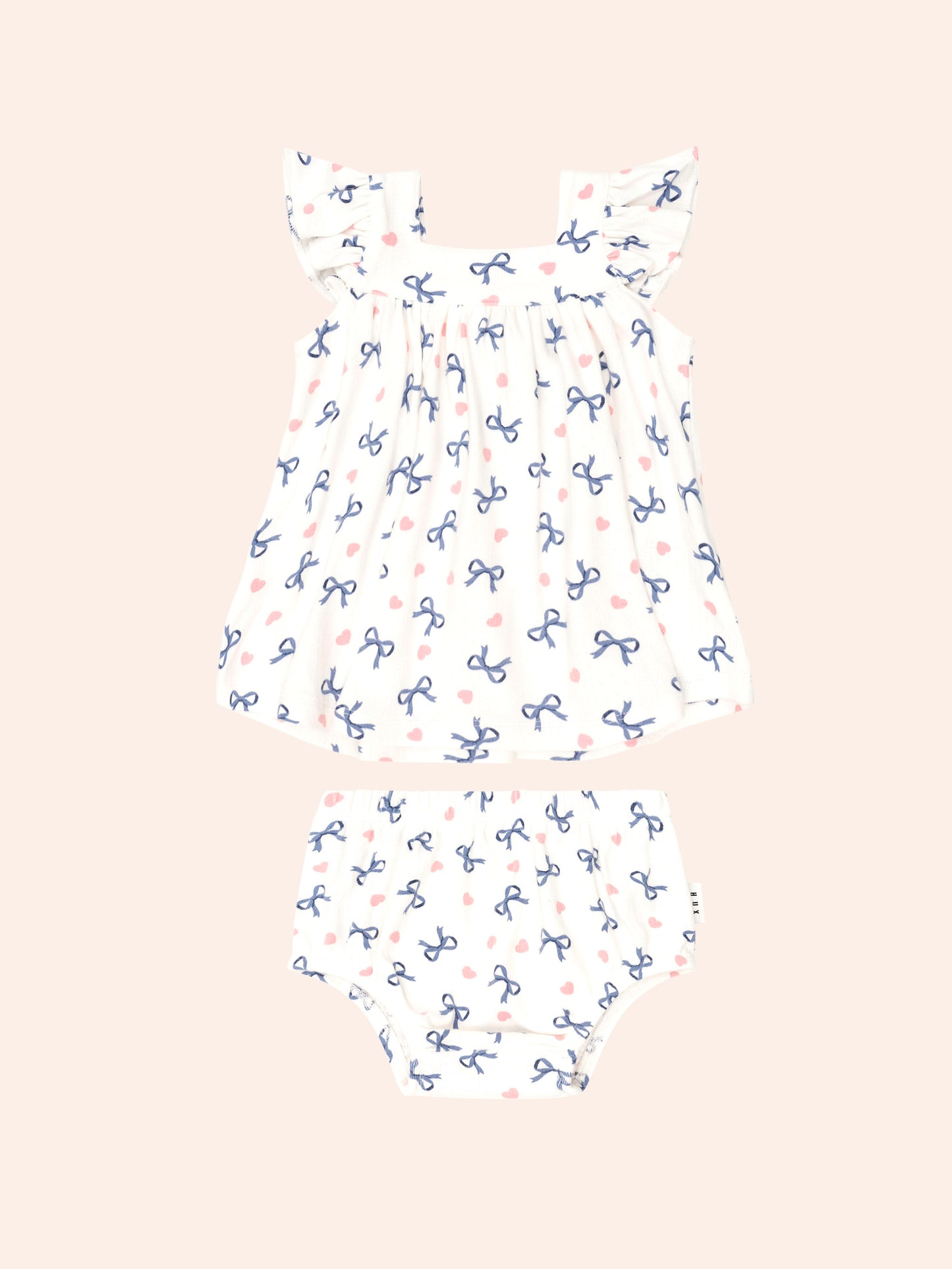Huxbaby Hearts And Bows 2Pc Top And Bloomer Set