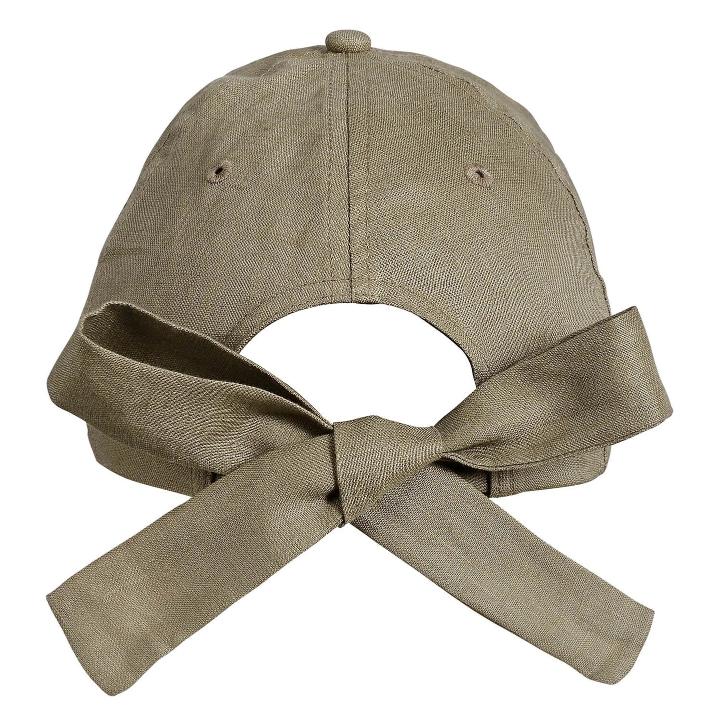 Silk lined Linen Bow Tie Cap - Sage