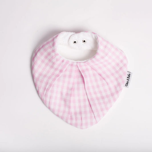 Waterproof Bandana Bib - Baby Pink Gingham