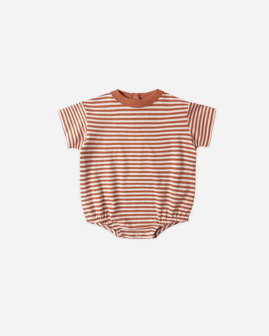 Relaxed Bubble Romper - Poppy Stripe