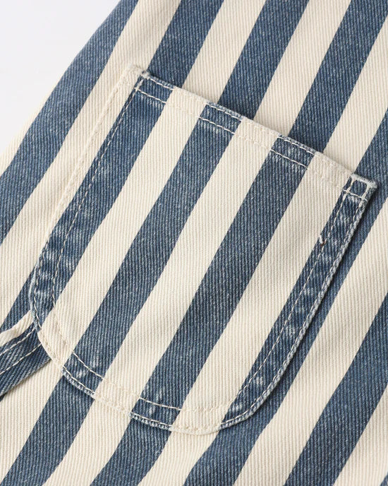 Denim Shortall - Navy Stripe