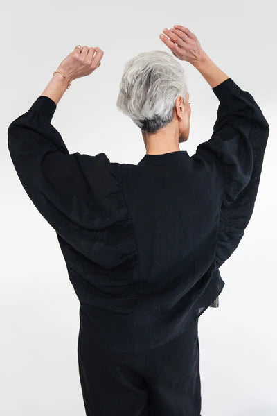 Eva's Sunday Ida Linen Blouse - Black