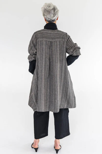 Eva's Sunday Rosalie Linen Jacket - Raven Stripe