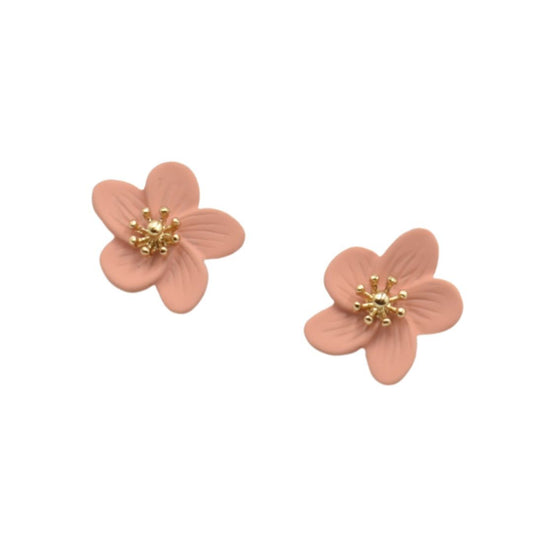 Flower Petals Earrings - Rose Pink