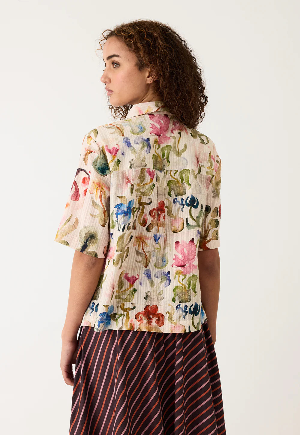 Nancybird Summer Shirt - Watercolour Collage