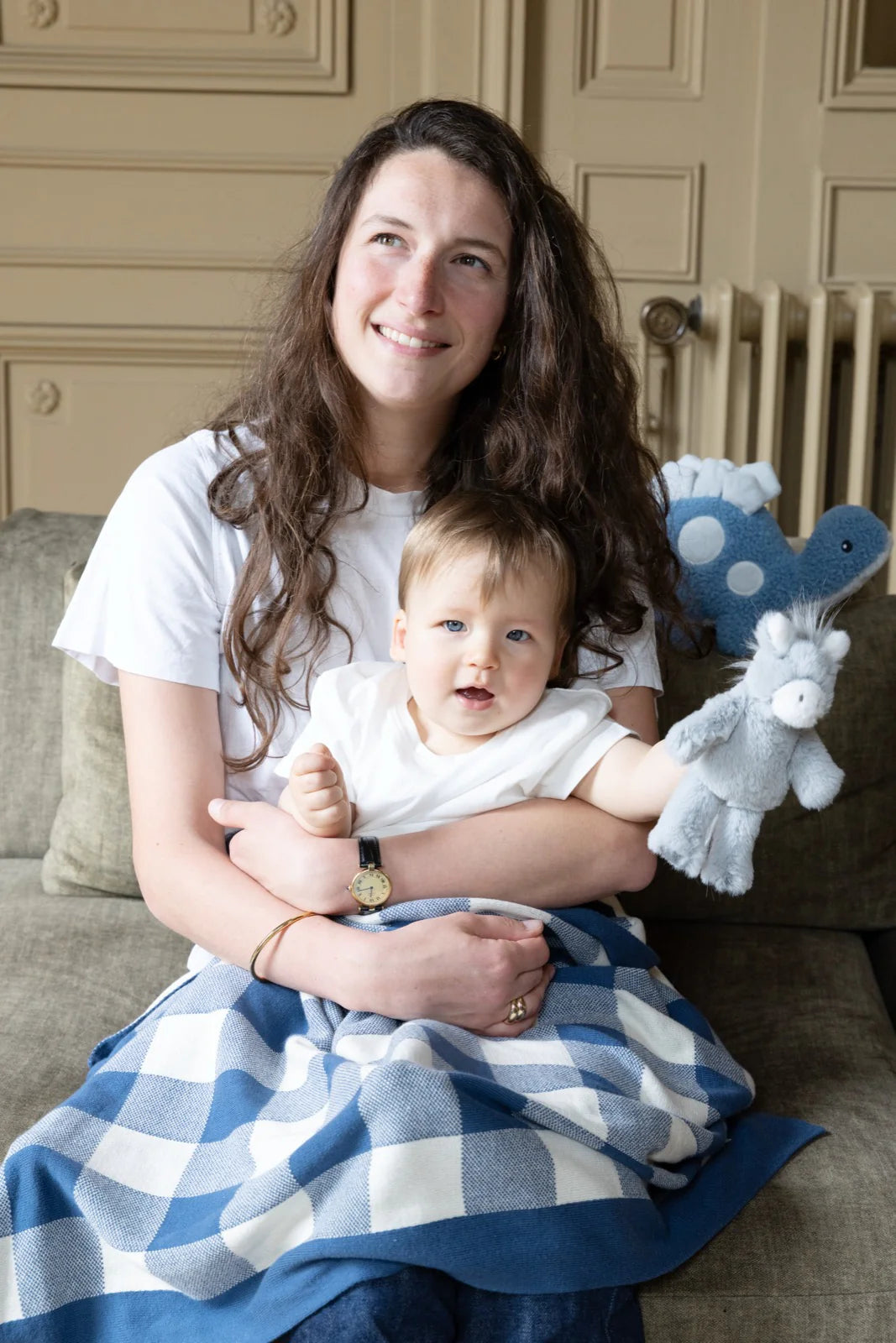 Gingham Baby Blanket - Blue