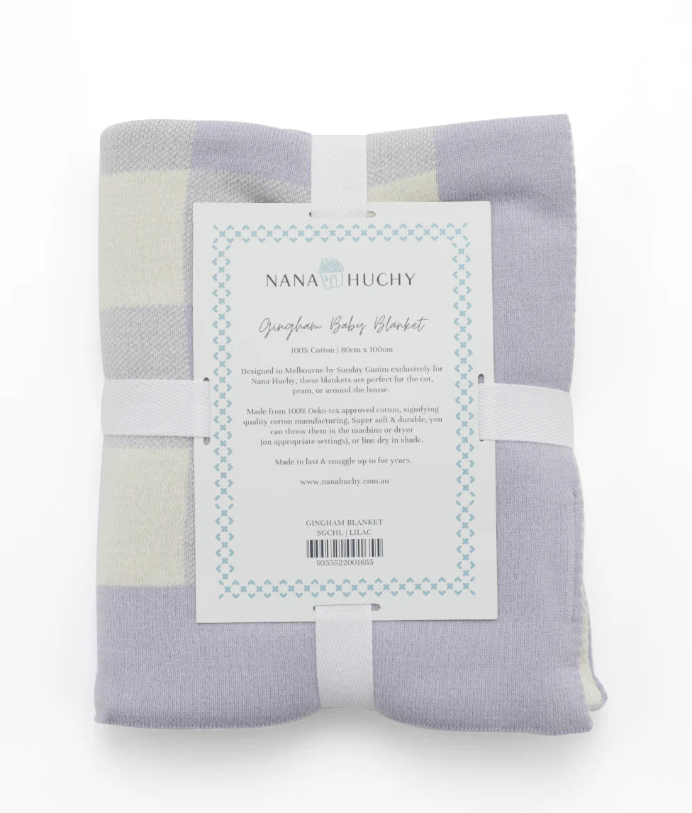 Gingham Baby Blanket - Lilac