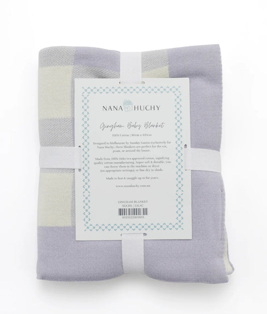Gingham Baby Blanket - Lilac