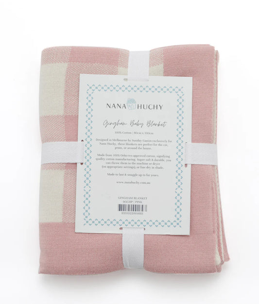 Gingham Baby Blanket - Pink