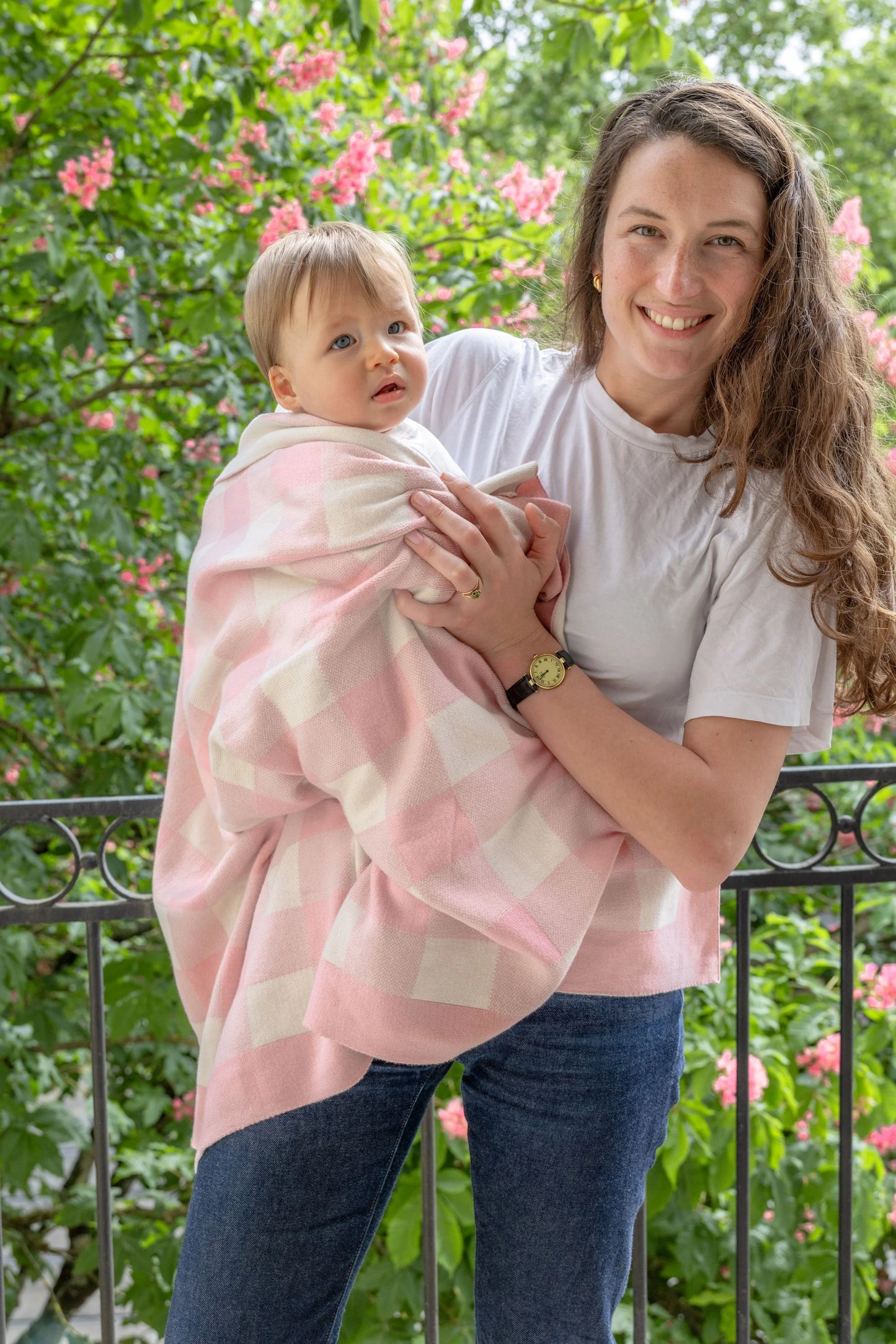 Gingham Baby Blanket - Pink