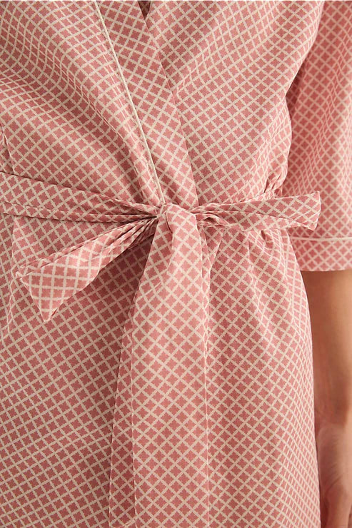 Gingerlilly Indigo Pink Diamond Cotton Robe