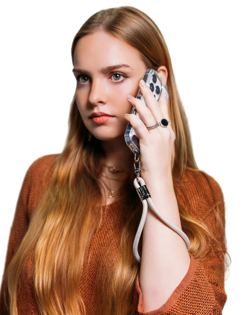 LOOP Phone Wrist Strap - Stone & Silver