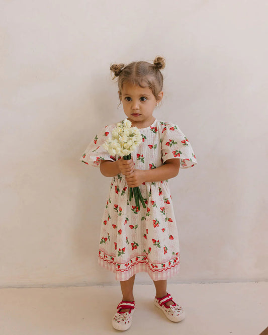 Poppy Dress - Strawberries and Cream