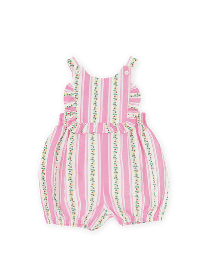 Antique Stripe Strawberry Bubble Romper