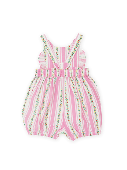 Antique Stripe Strawberry Bubble Romper