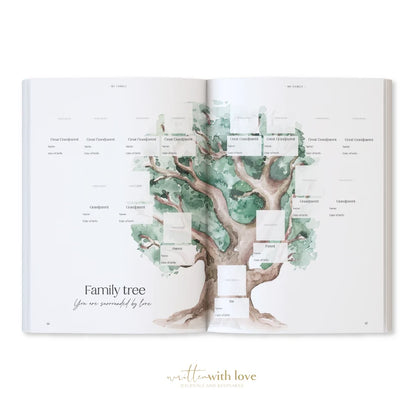 Baby Memory Book with Keepsake Box – Oatmeal Linen
