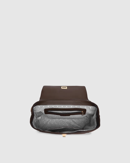 Louenhide Arden Suedette Shoulder Bag - Chocolate