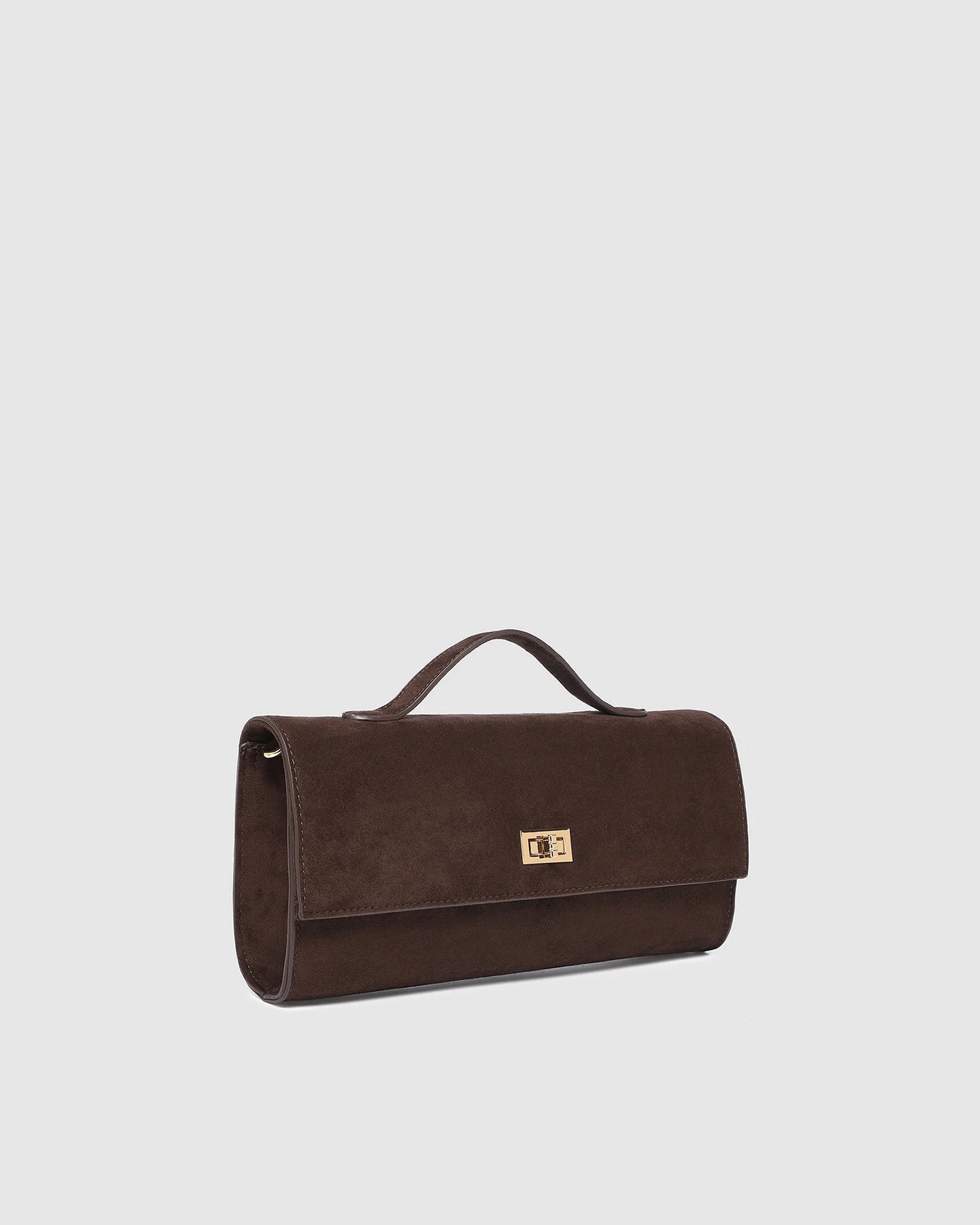 Louenhide Delaney Suedette Clutch - Chocolate