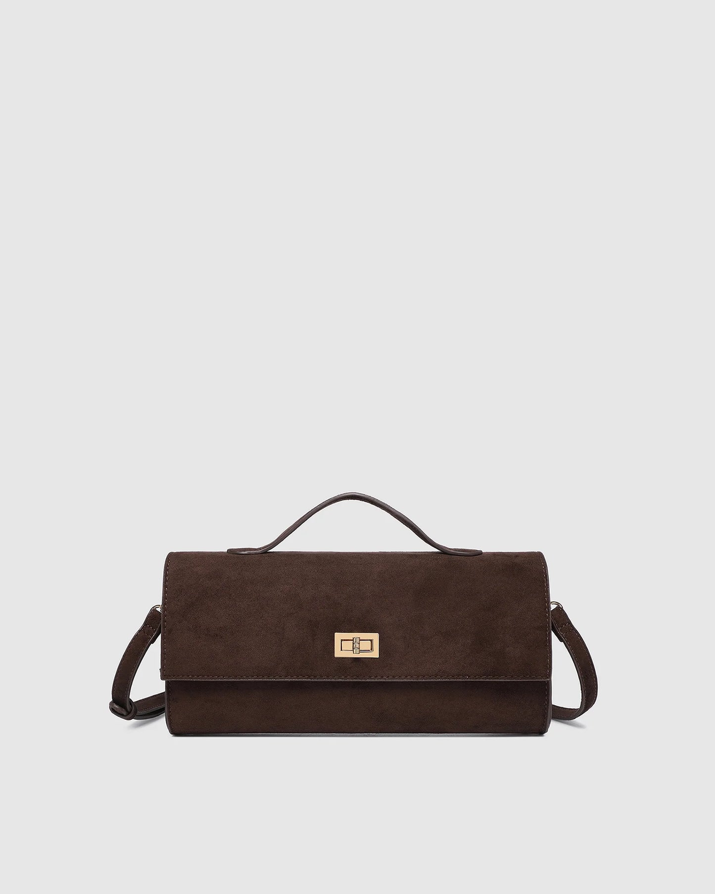 Louenhide Delaney Suedette Clutch - Chocolate