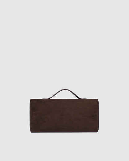Louenhide Delaney Suedette Clutch - Chocolate
