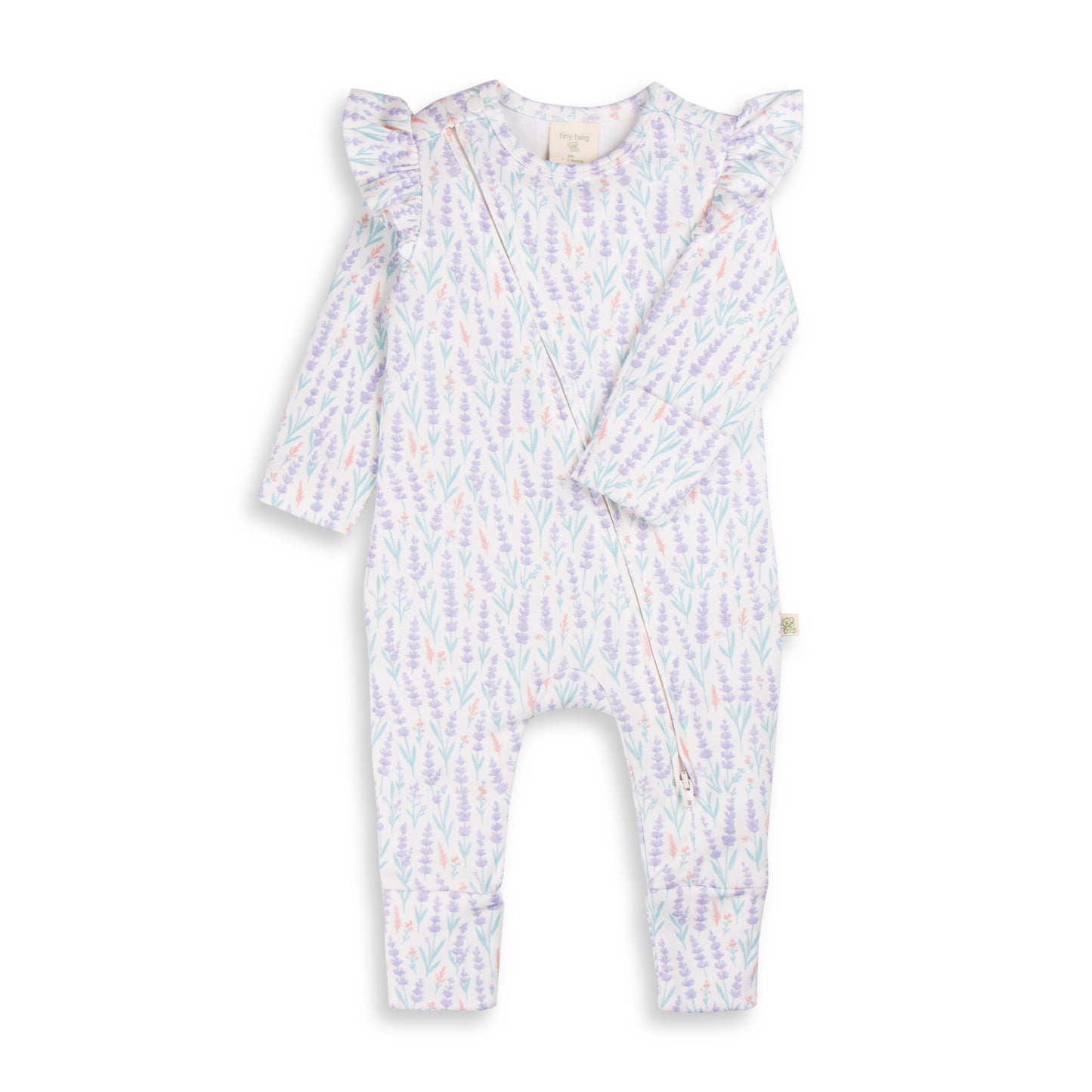 Lavender Stripe Long Sleeve Zipsuit