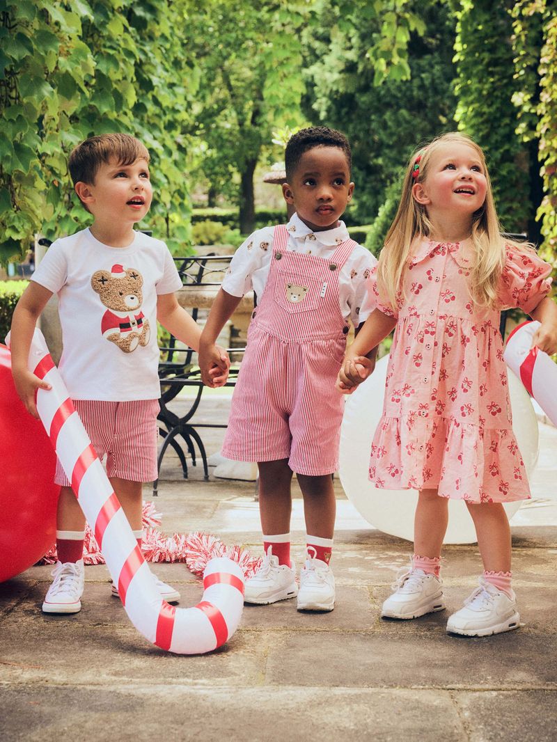 Huxbaby Cherry Pie Tiered Smock Dress - Apricot