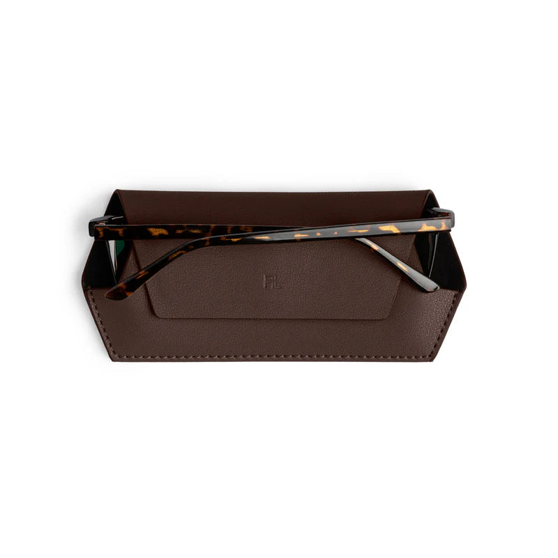 Fox & Leo Slimline Glasses Case - Chocolate