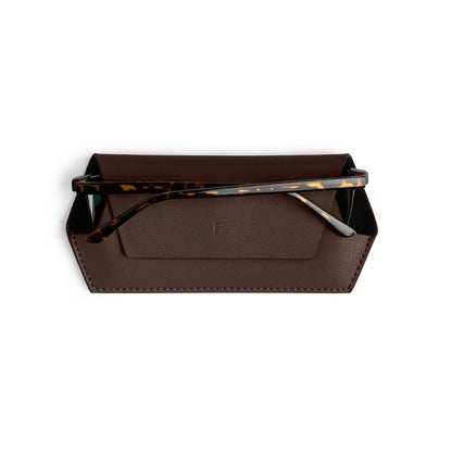 Fox & Leo Slimline Glasses Case - Chocolate
