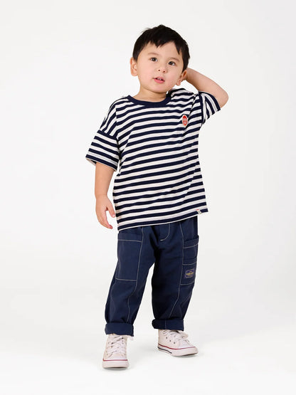 Essential Stripe Logo T-Shirt - Navy