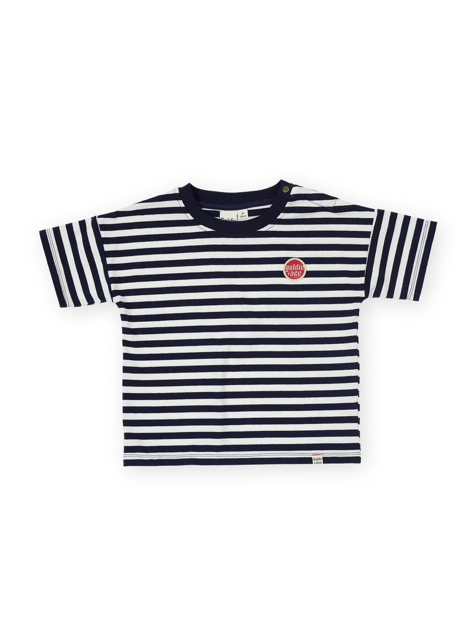 Essential Stripe Logo T-Shirt - Navy