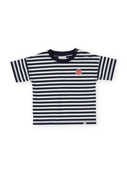 Essential Stripe Logo T-Shirt - Navy