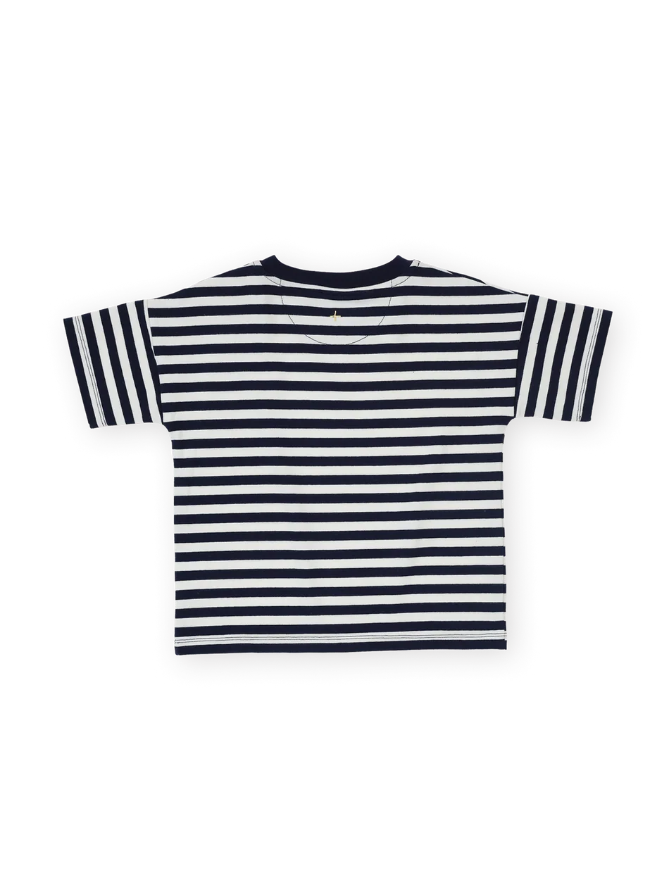 Essential Stripe Logo T-Shirt - Navy