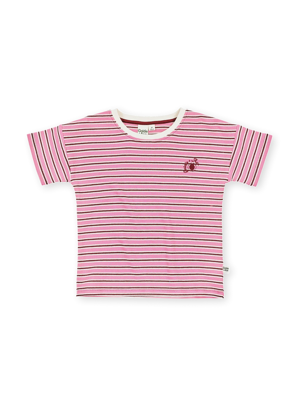 Goldie + Ace Waffle Stripe T-Shirt Pink