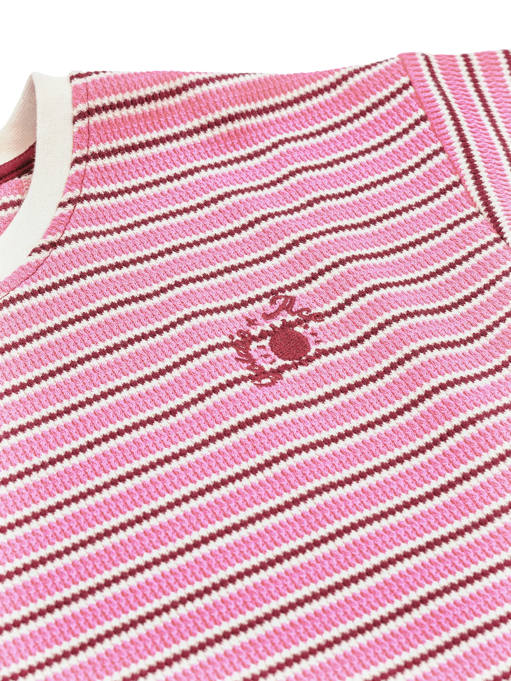 Goldie + Ace Waffle Stripe T-Shirt Pink