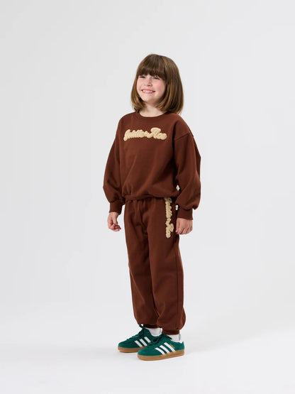 Comfy Chestnut Embroidered Sweatpants