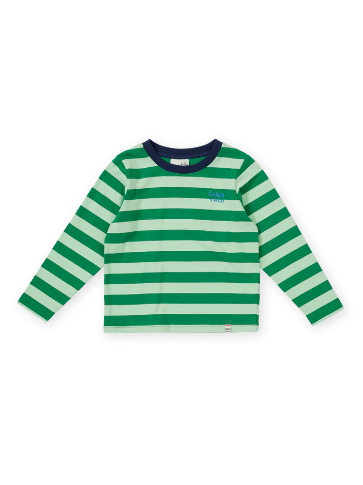 Essential Stripe Long Sleeve Top Green