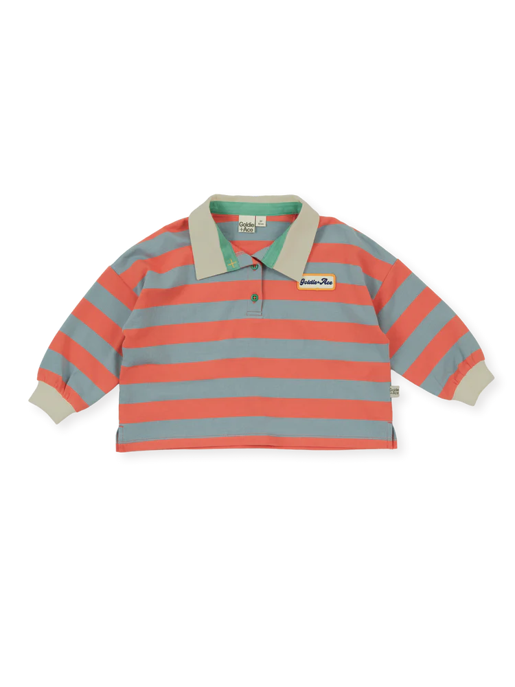 Rugby Stripe Terry Sweat Top Orange
