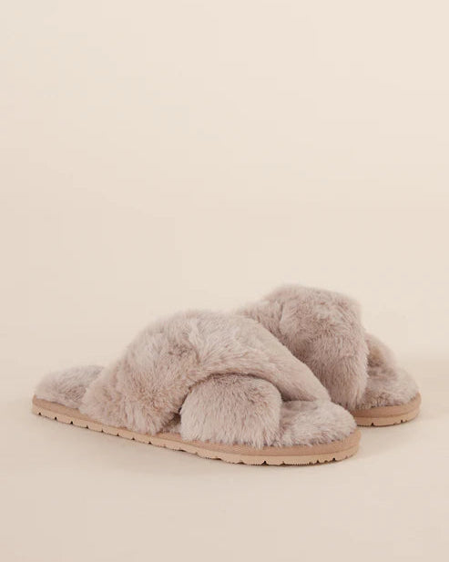 Gingerlilly Milan Plush Slipper | Beige