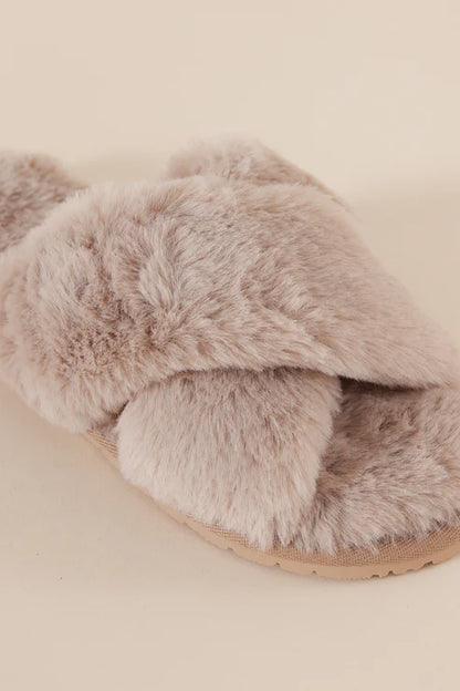 Gingerlilly Milan Plush Slipper | Beige