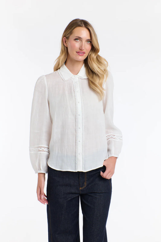 Elodie Lace Shirt - White